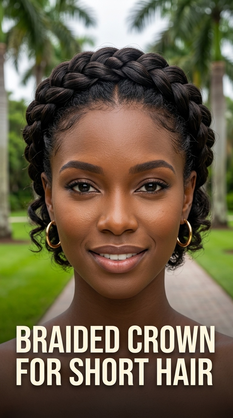 Braided Crown for Short Hair