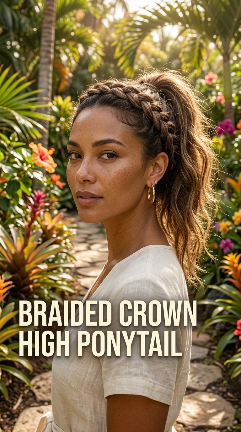 Braided Crown High Ponytail