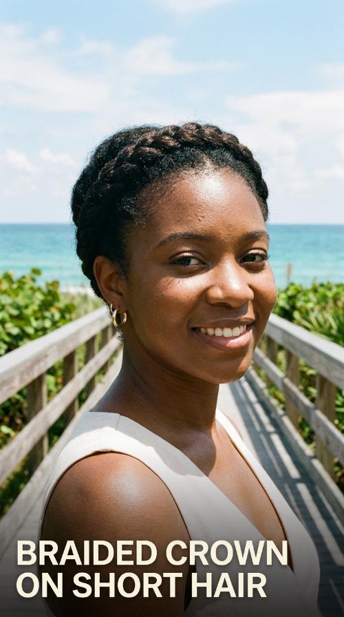 Braided Crown on Short Hair