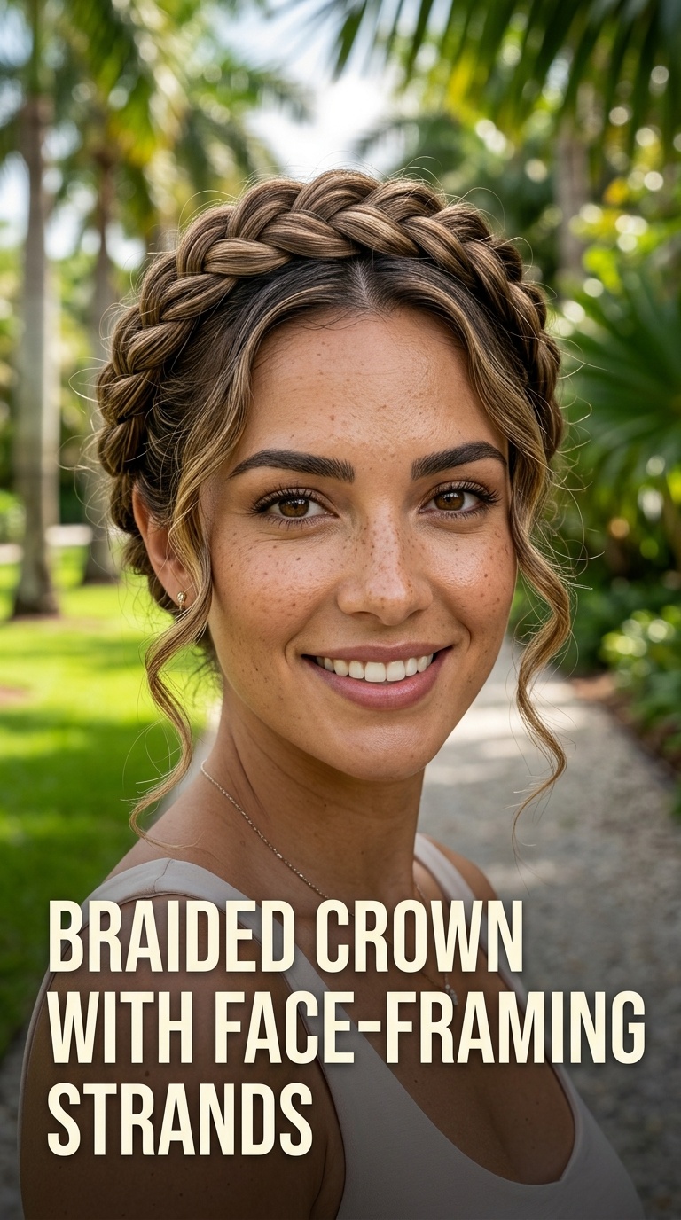 Braided Crown with Face-Framing Strands