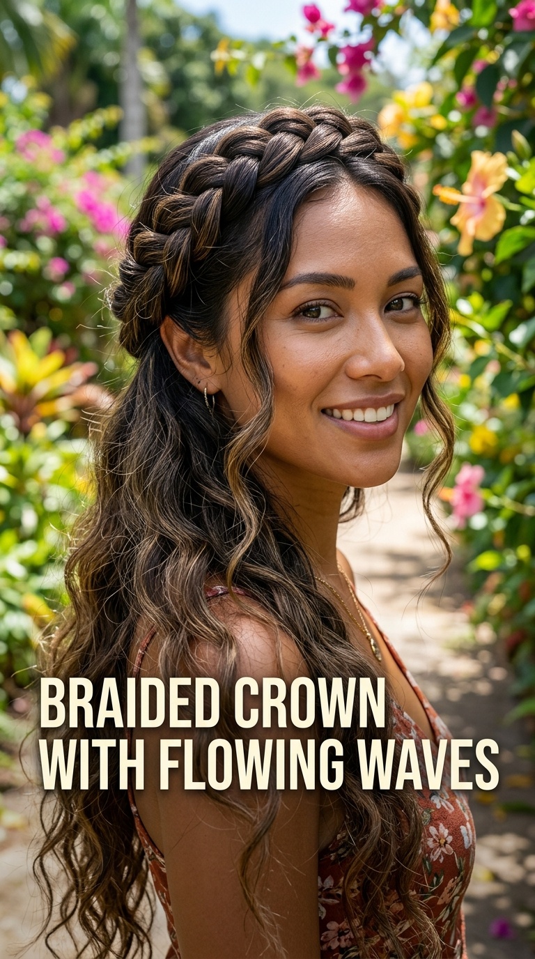Braided Crown with Flowing Waves