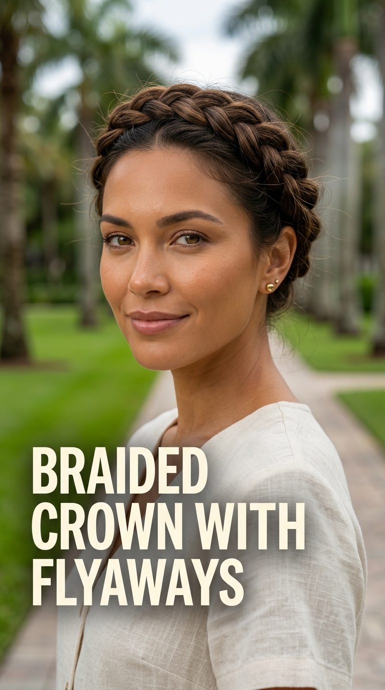 Braided Crown with Flyaways