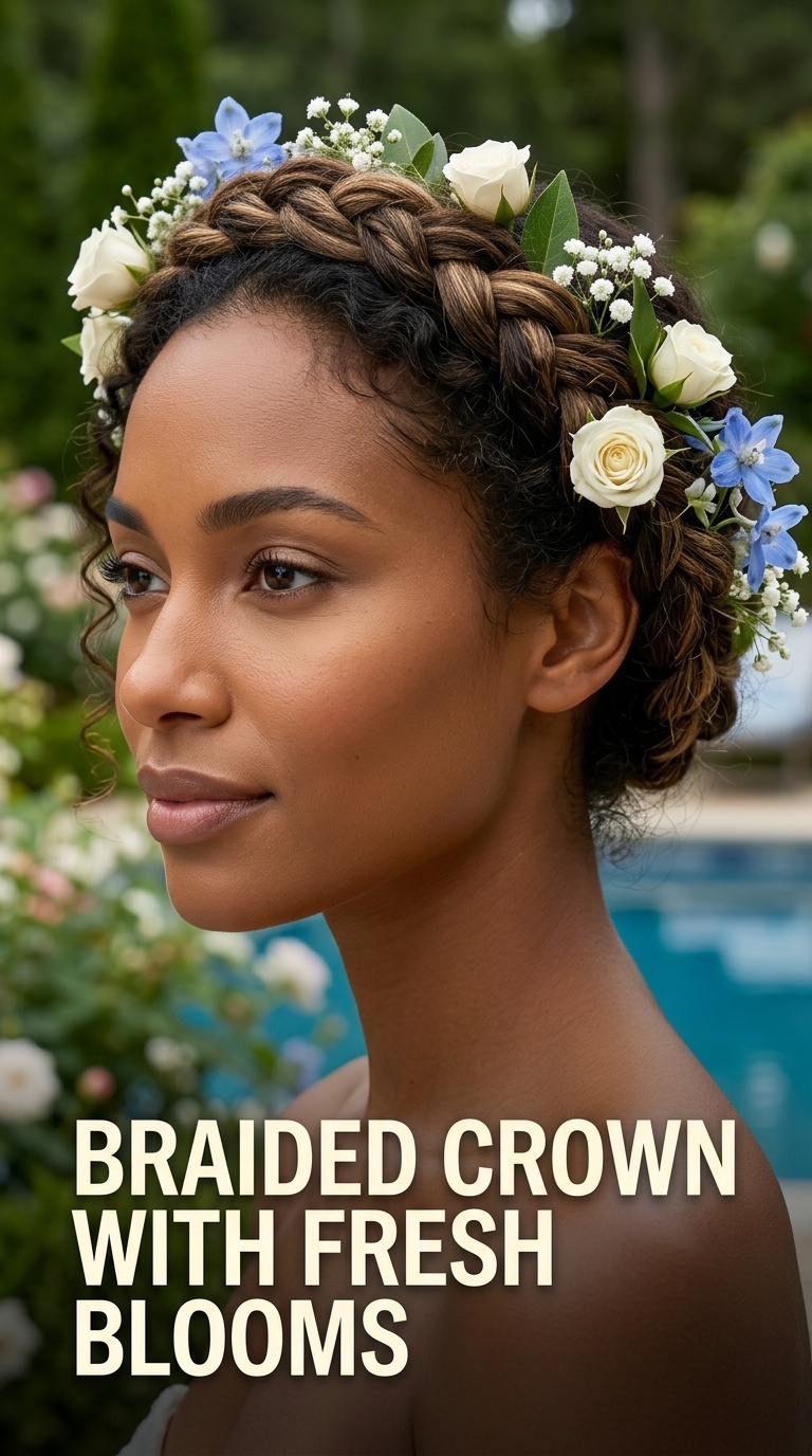 Braided Crown with Fresh Blooms