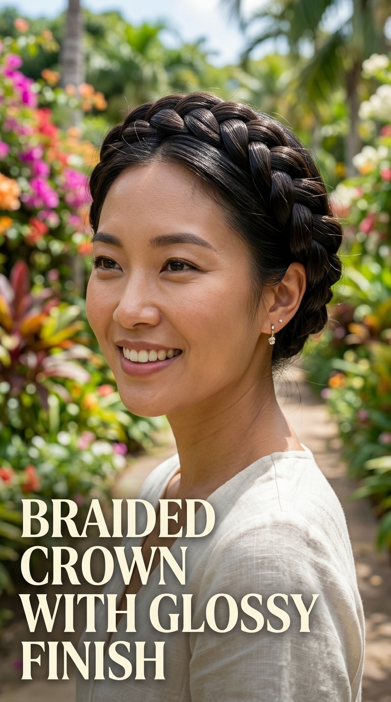 Braided Crown with Glossy Finish