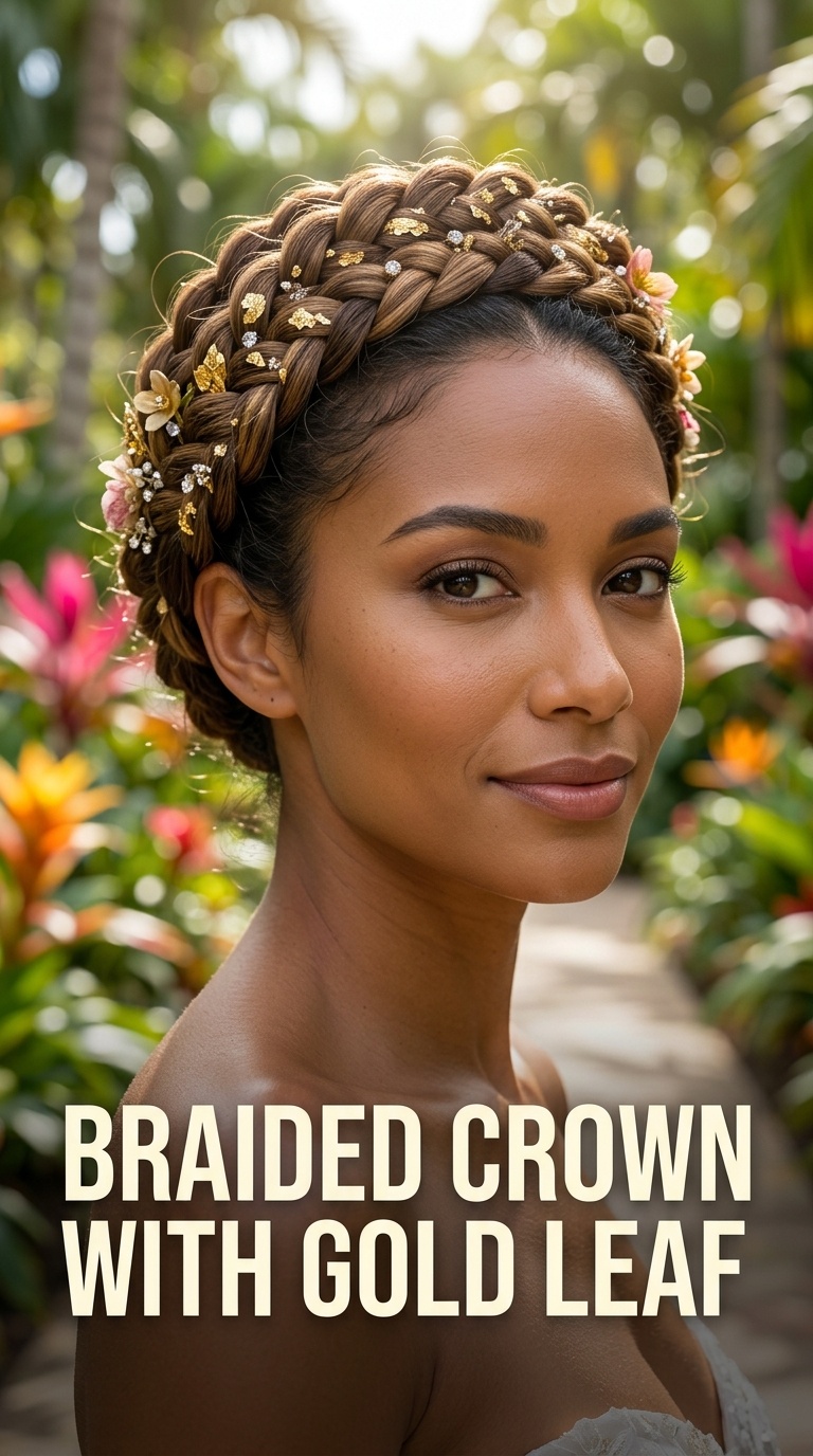 Braided Crown with Gold Leaf