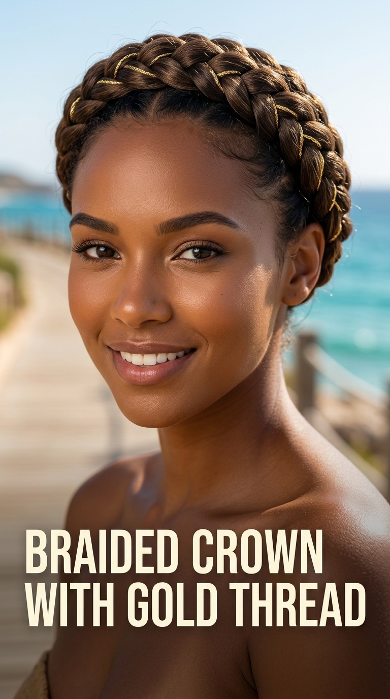 Braided Crown with Gold Thread