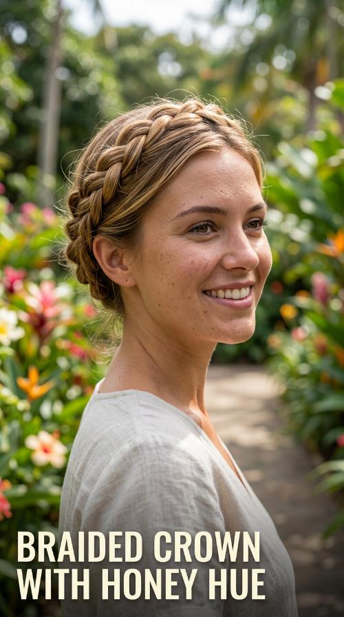Braided Crown with Honey Hue