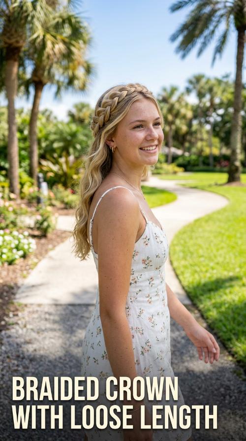 Braided Crown with Loose Length