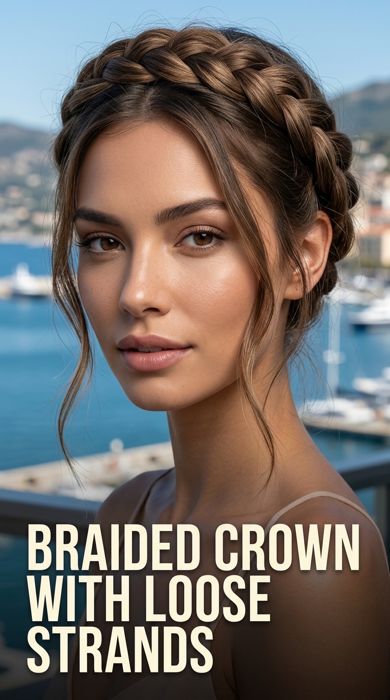 Braided Crown with Loose Strands