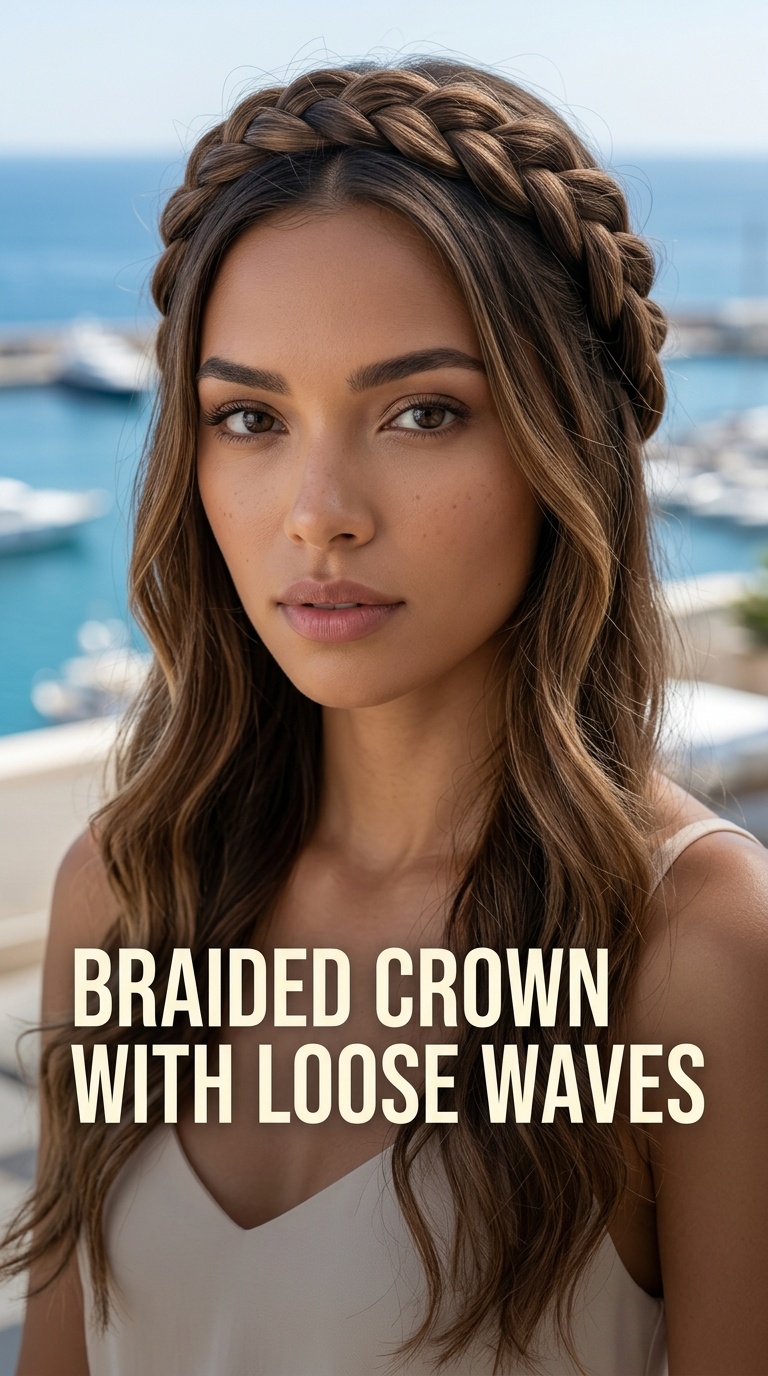 Braided Crown with Loose Waves