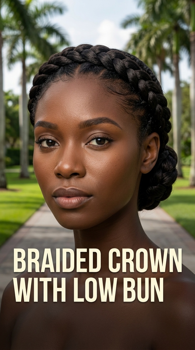 Braided Crown with Low Bun