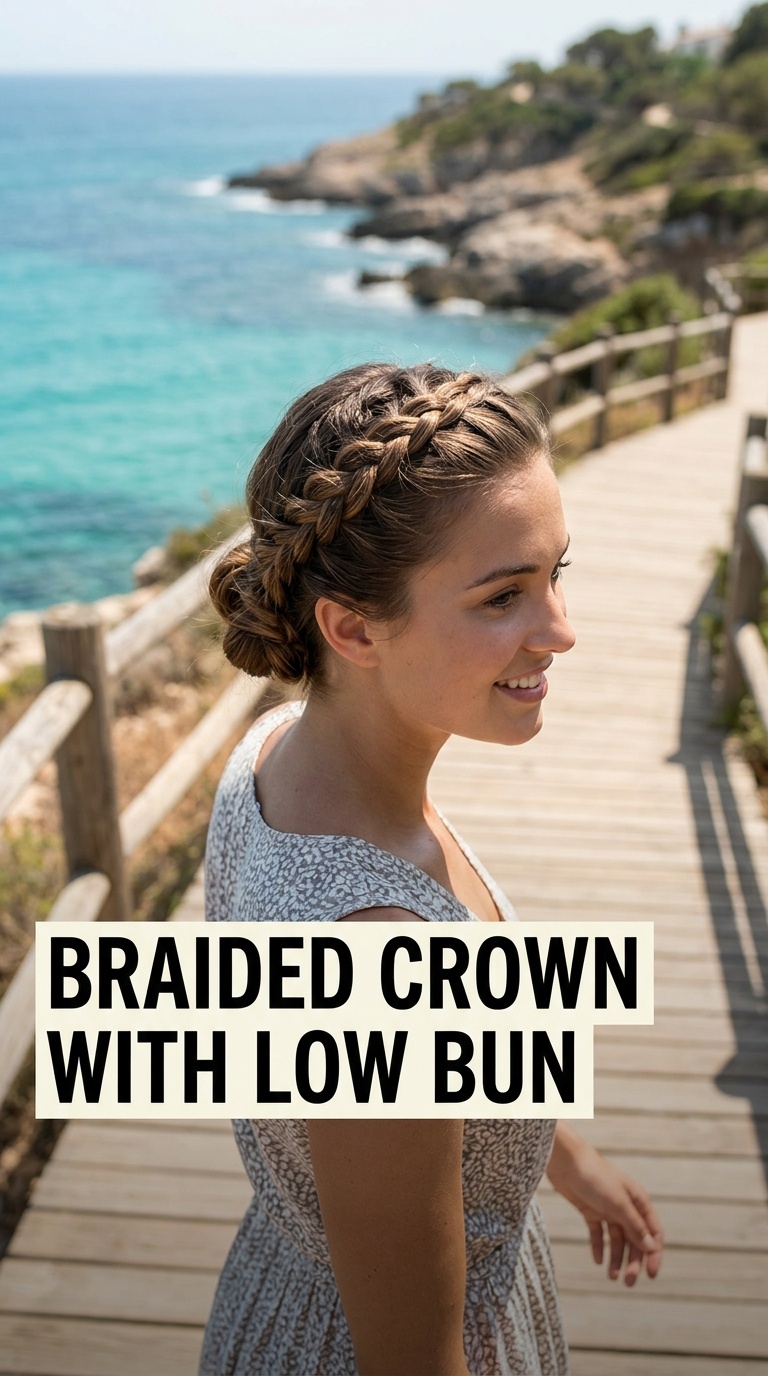 Braided Crown with Low Bun
