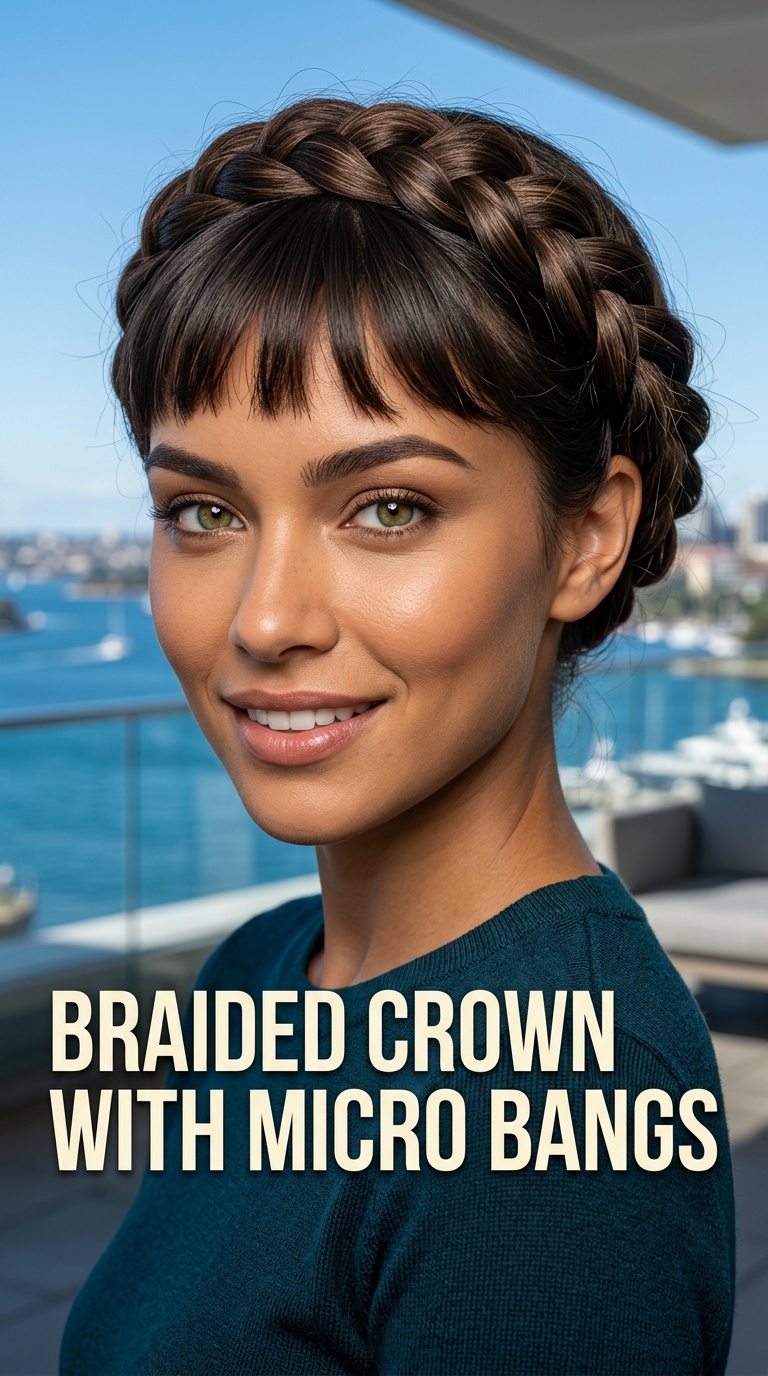 Braided Crown with Micro Bangs
