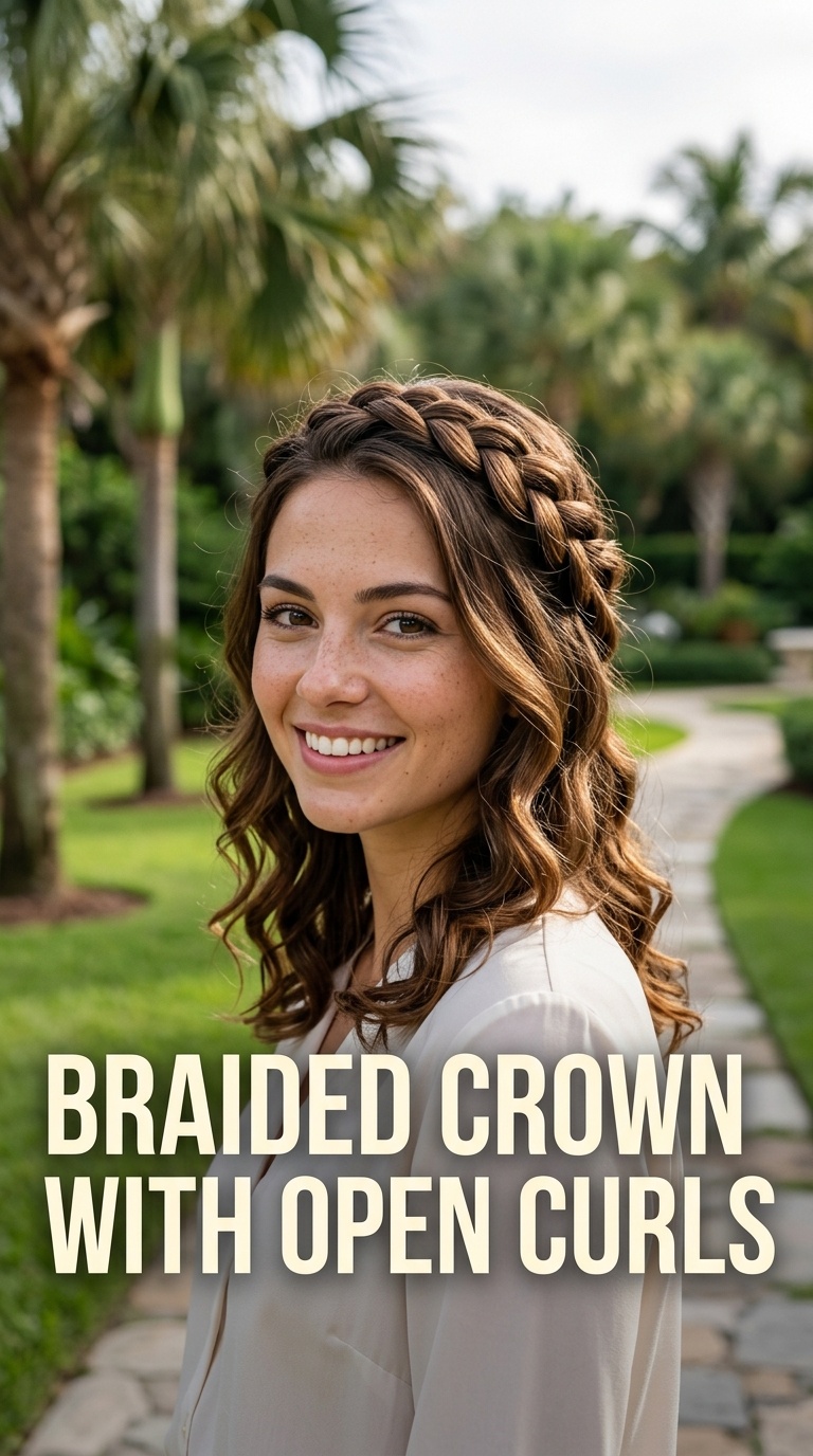 Braided Crown with Open Curls