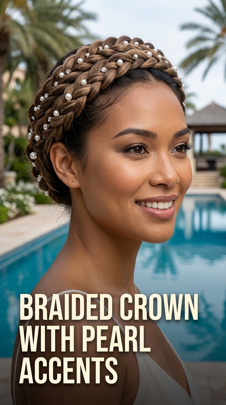 Braided Crown with Pearl Accents