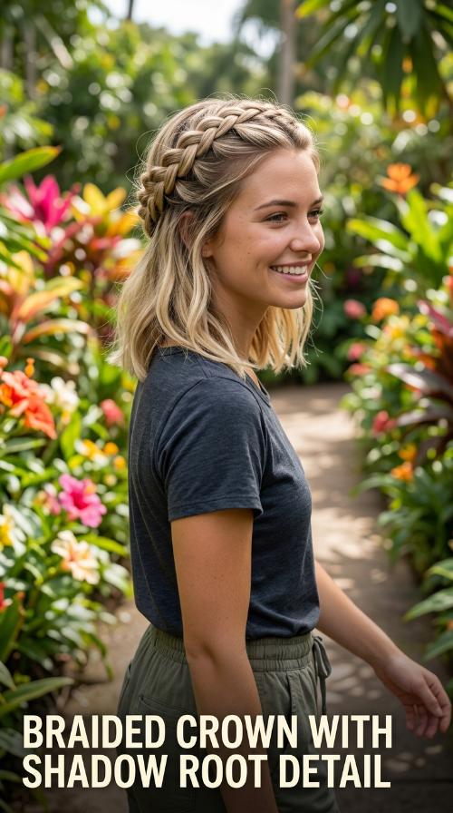 Braided Crown with Shadow Root Detail