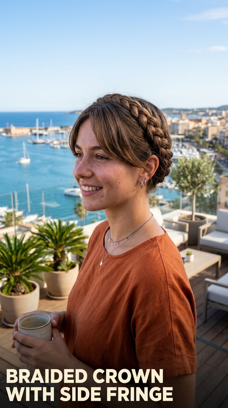 Braided Crown with Side Fringe