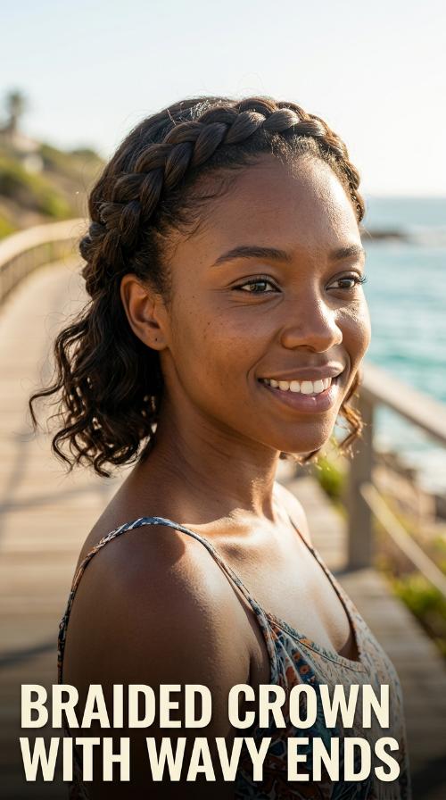 Braided Crown with Wavy Ends