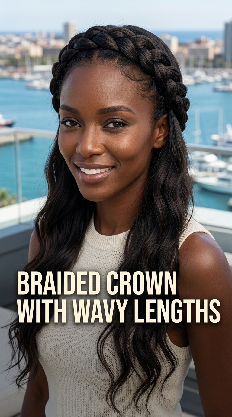 Braided Crown with Wavy Lengths