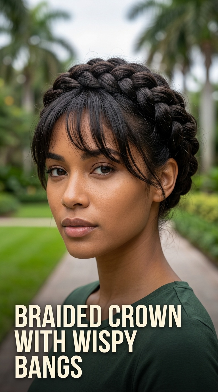 Braided Crown with Wispy Bangs