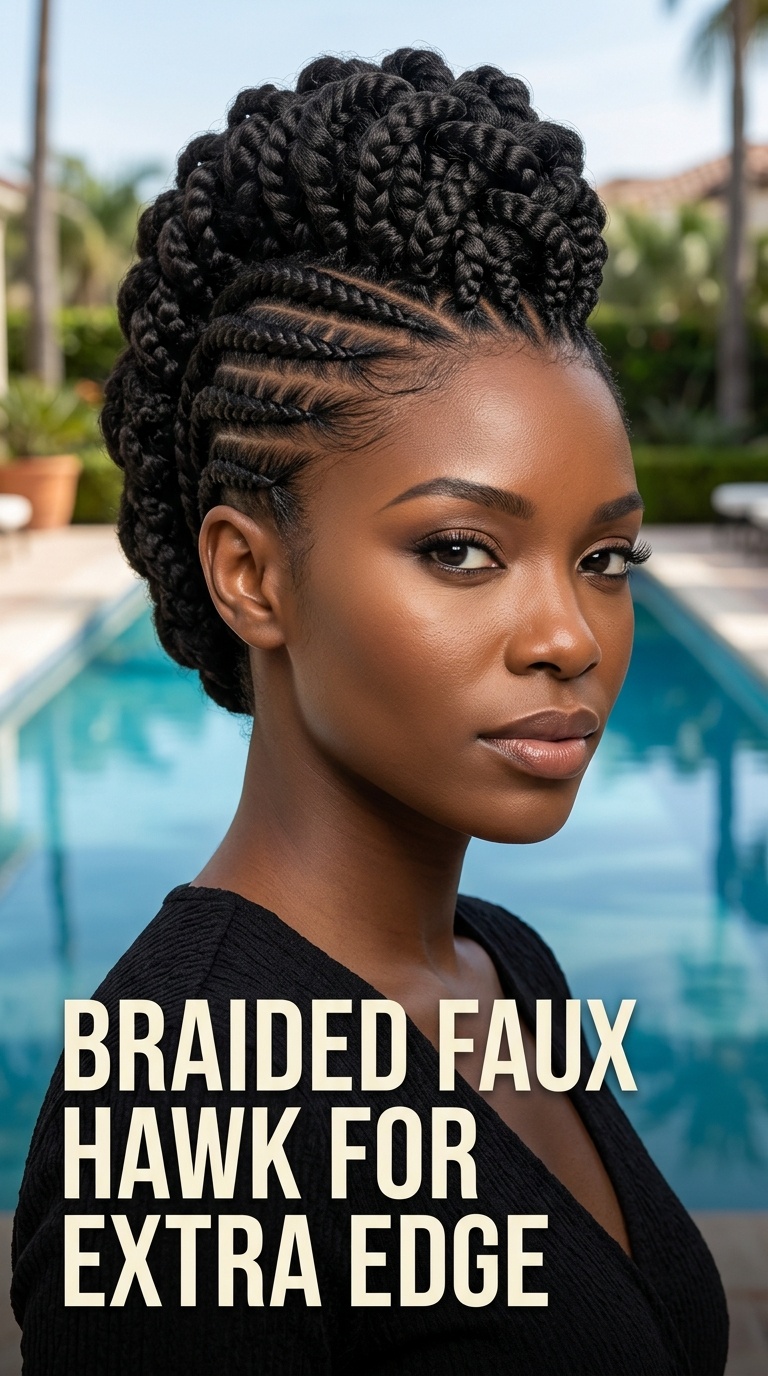 Braided Faux Hawk for Extra Edge