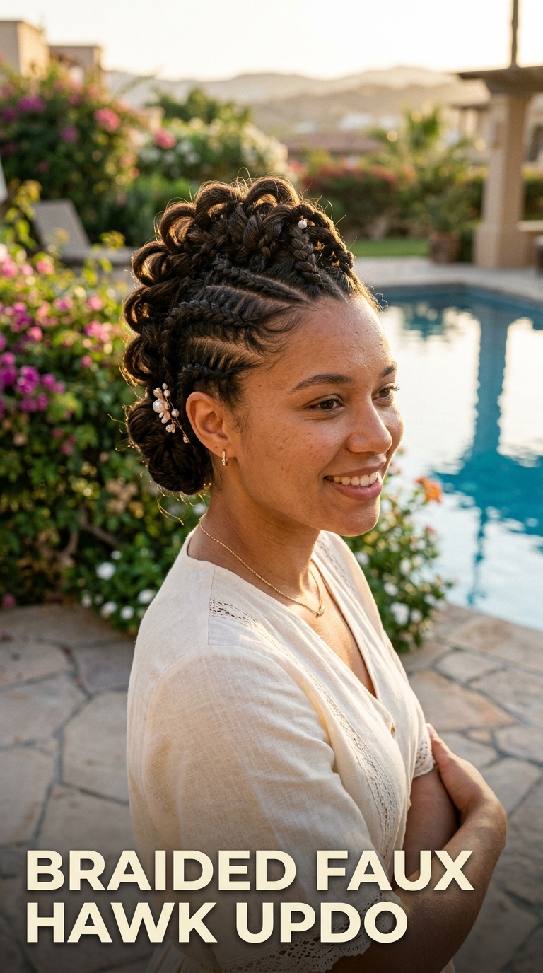Braided Faux Hawk Updo