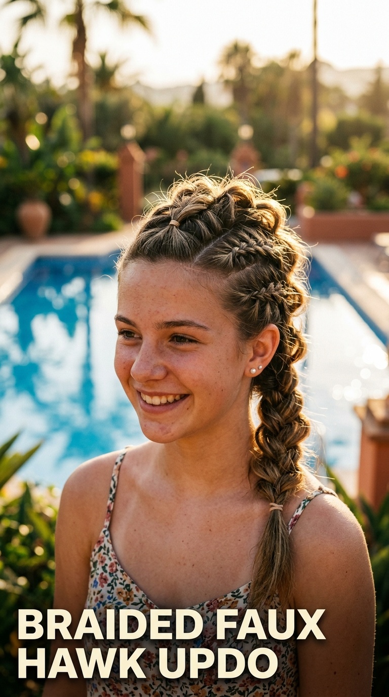 Braided Faux Hawk Updo