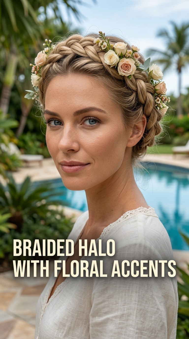 Braided Halo with Floral Accents