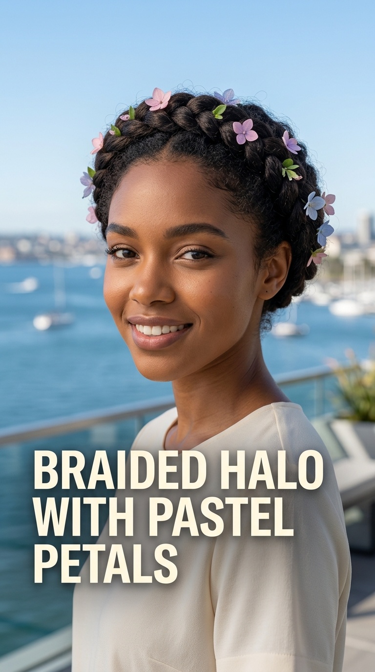 Braided Halo with Pastel Petals
