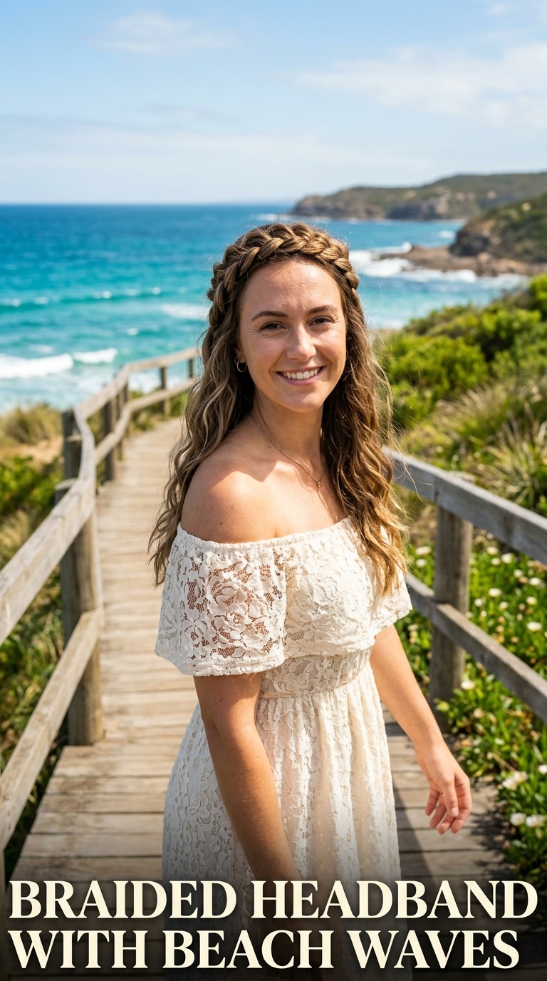 Braided Headband with Beach Waves