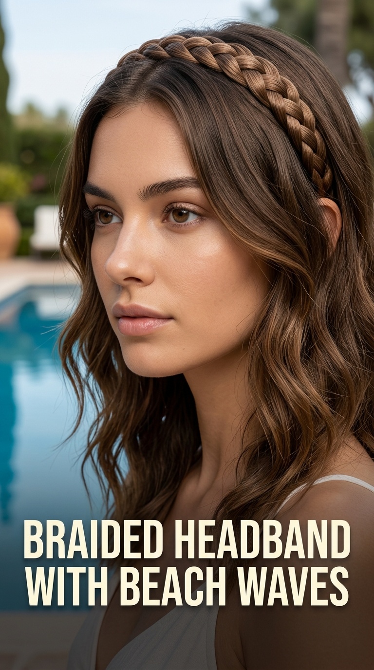 Braided Headband with Beach Waves