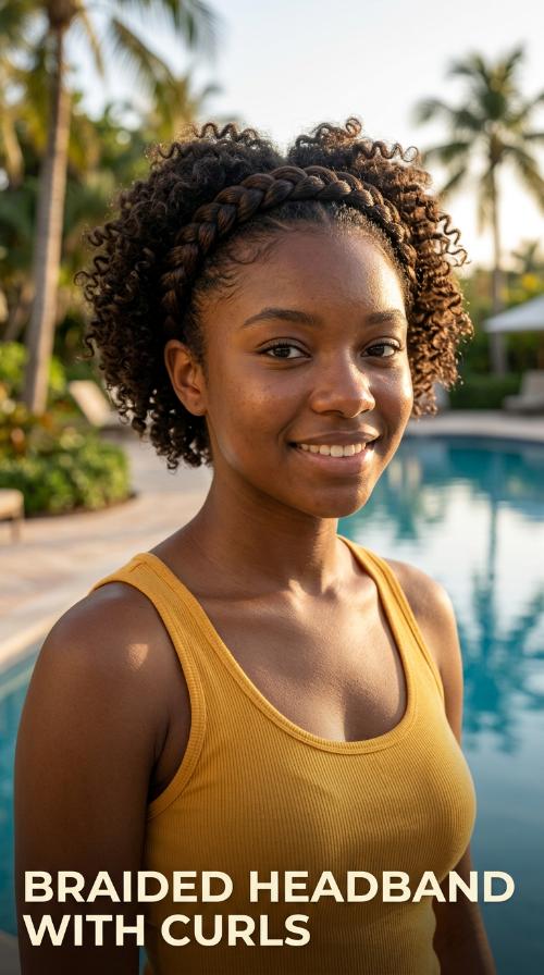 Braided Headband with Curls