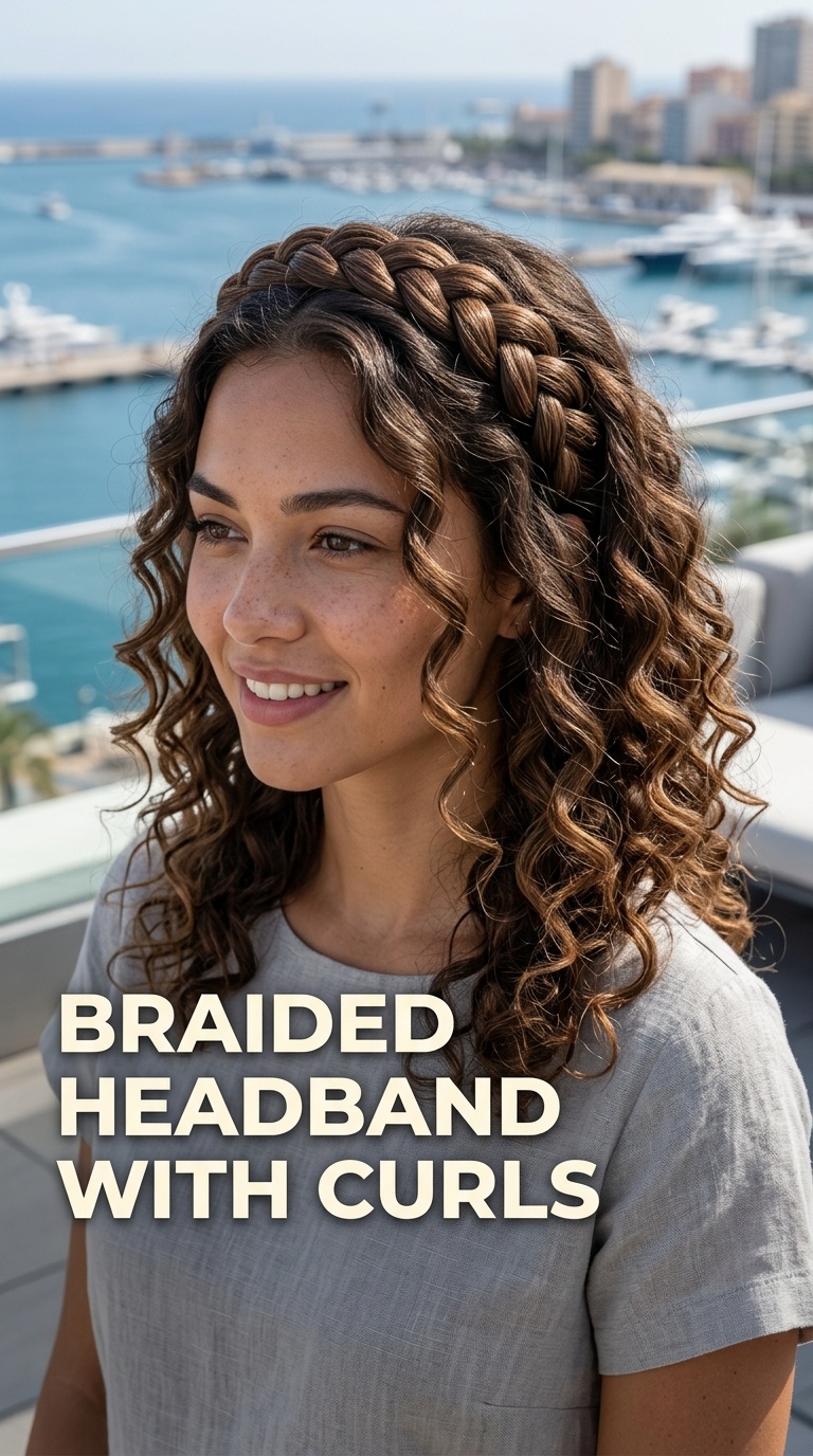 Braided Headband with Curls