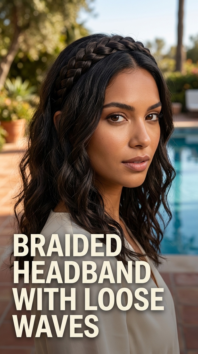 Braided Headband with Loose Waves