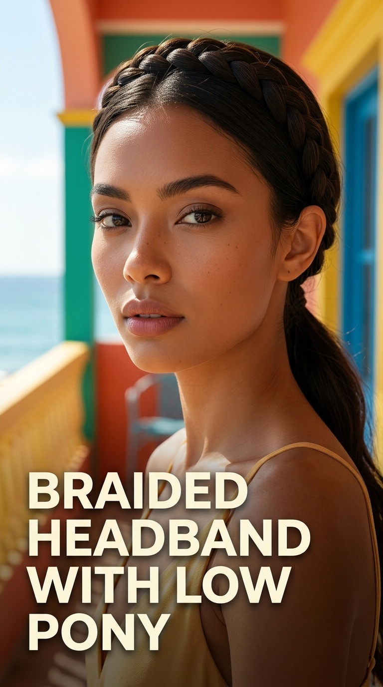 Braided Headband with Low Pony
