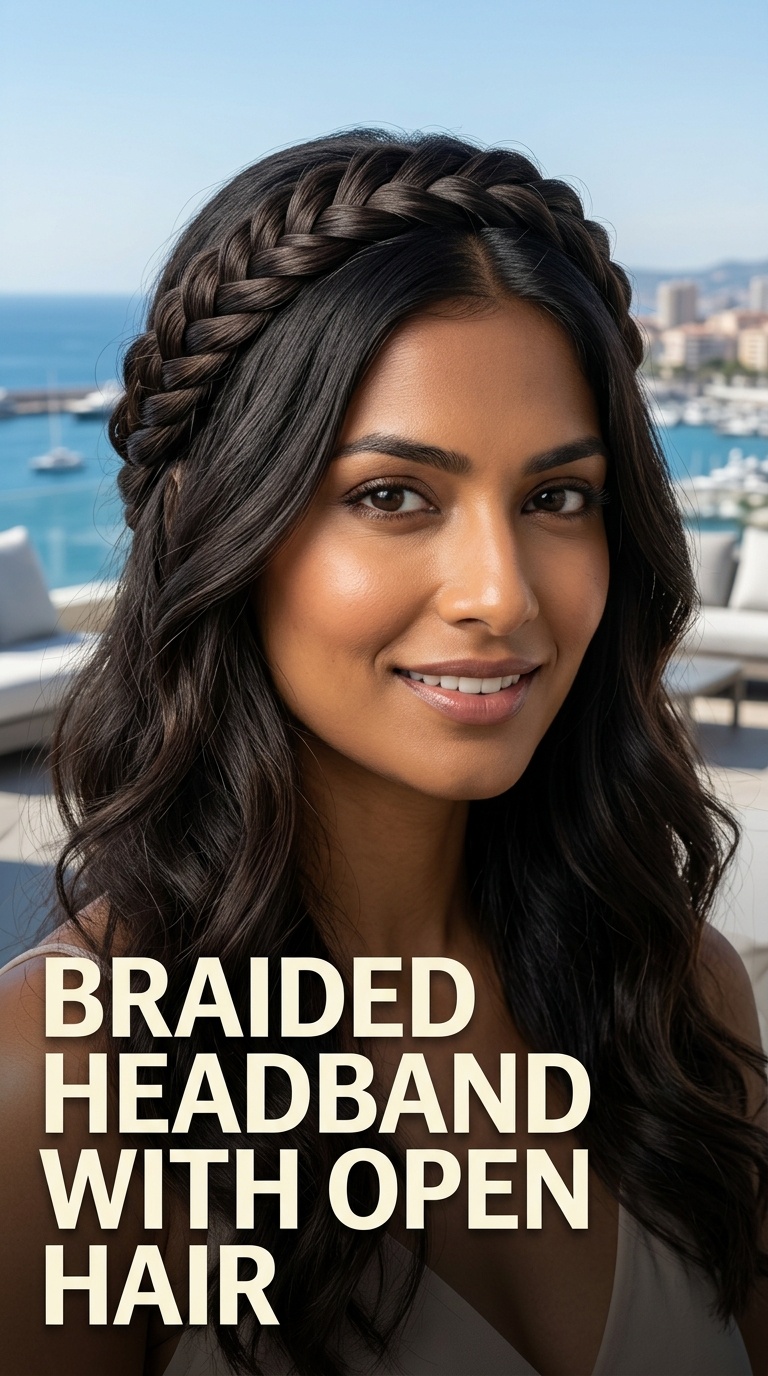 Braided Headband with Open Hair