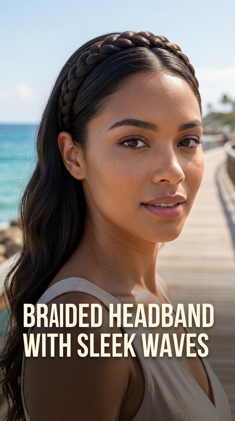 Braided Headband with Sleek Waves