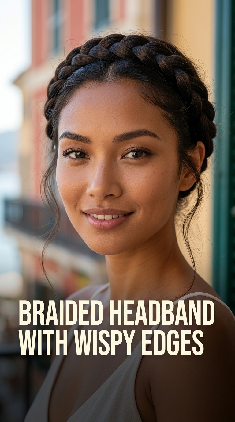 Braided Headband with Wispy Edges