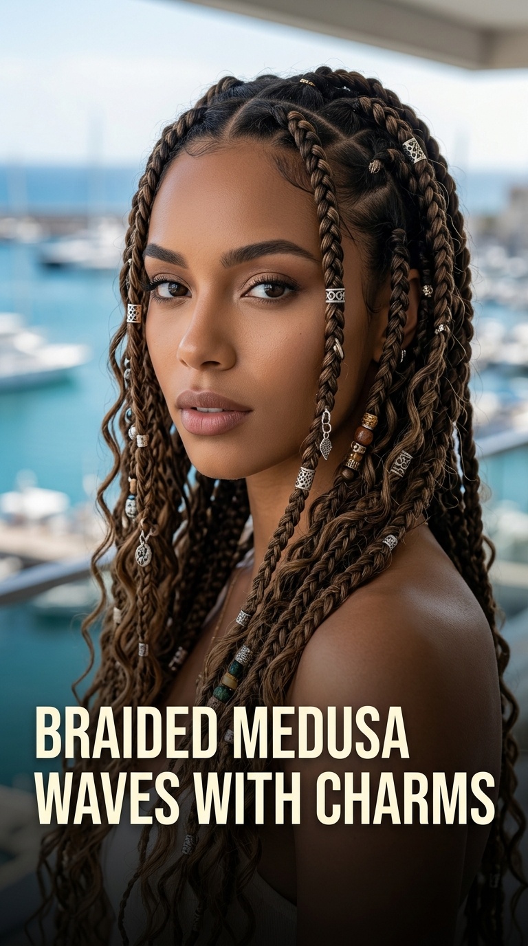 Braided Medusa Waves with Charms