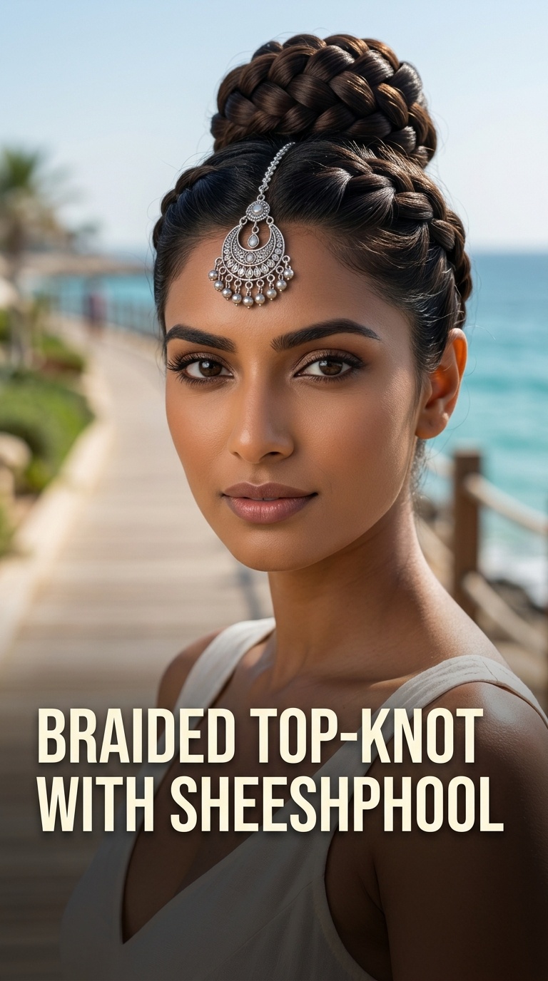 Braided Top-Knot with Sheeshphool