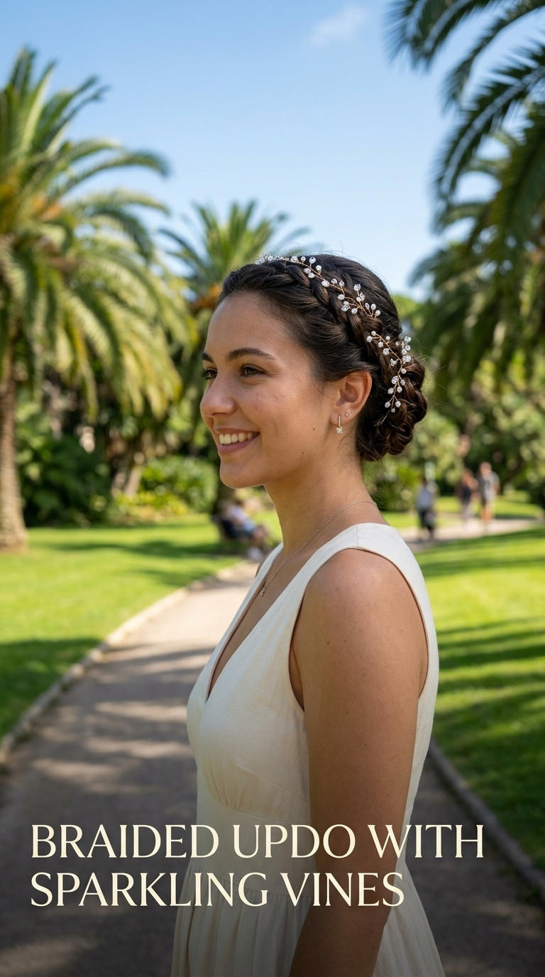 Braided Updo with Sparkling Vines