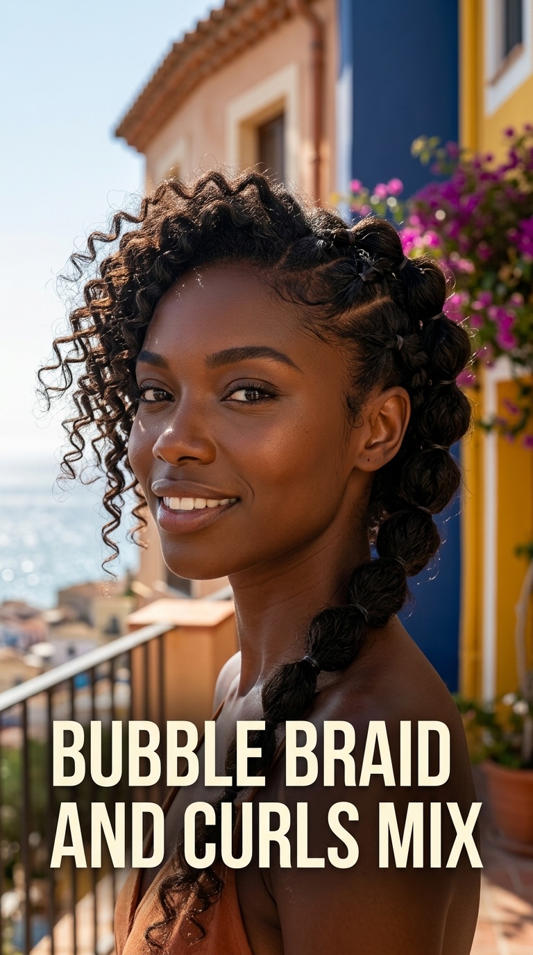 Bubble Braid and Curls Mix