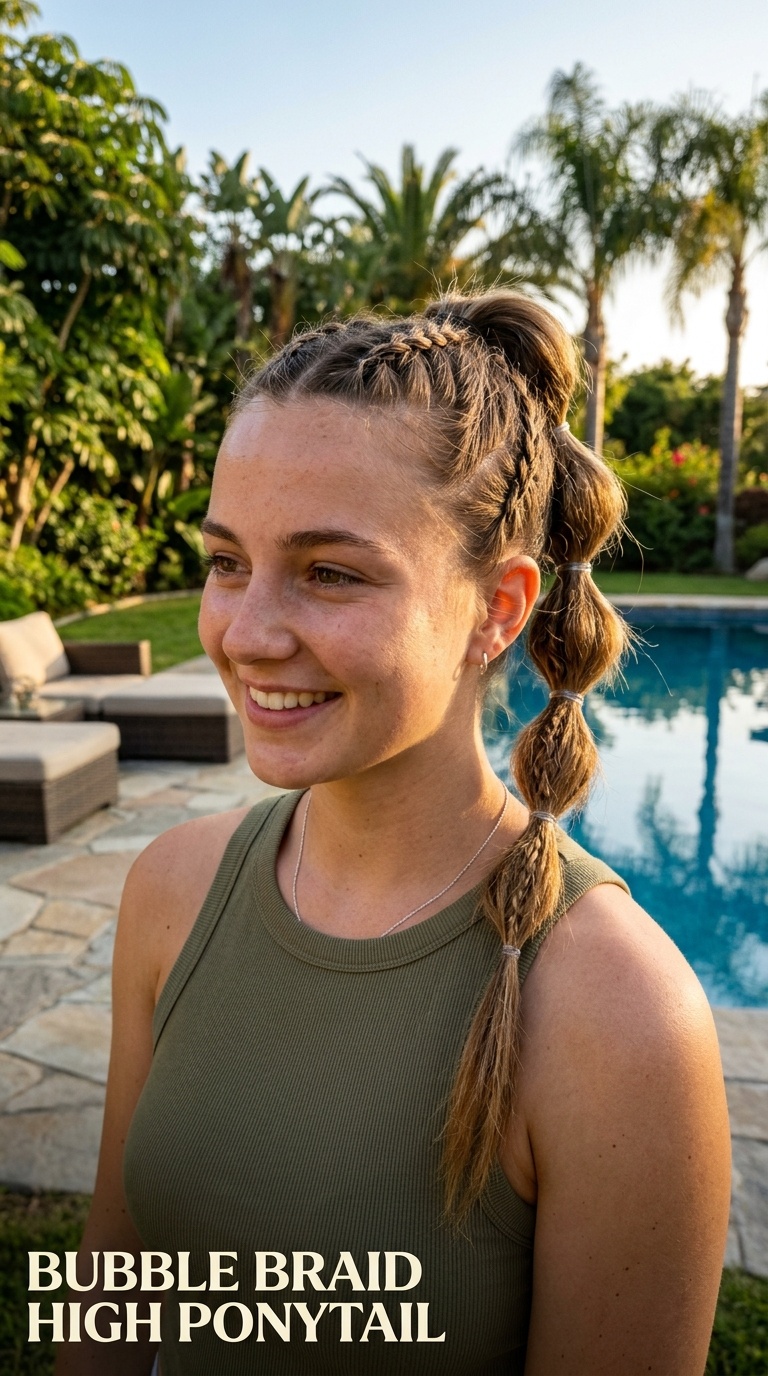 Bubble Braid High Ponytail