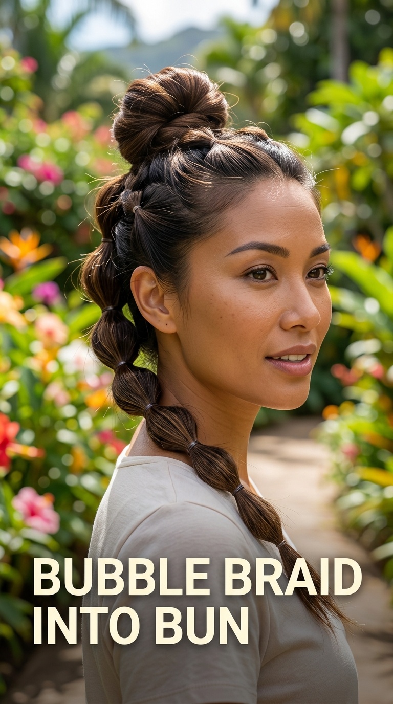 Bubble Braid into Bun