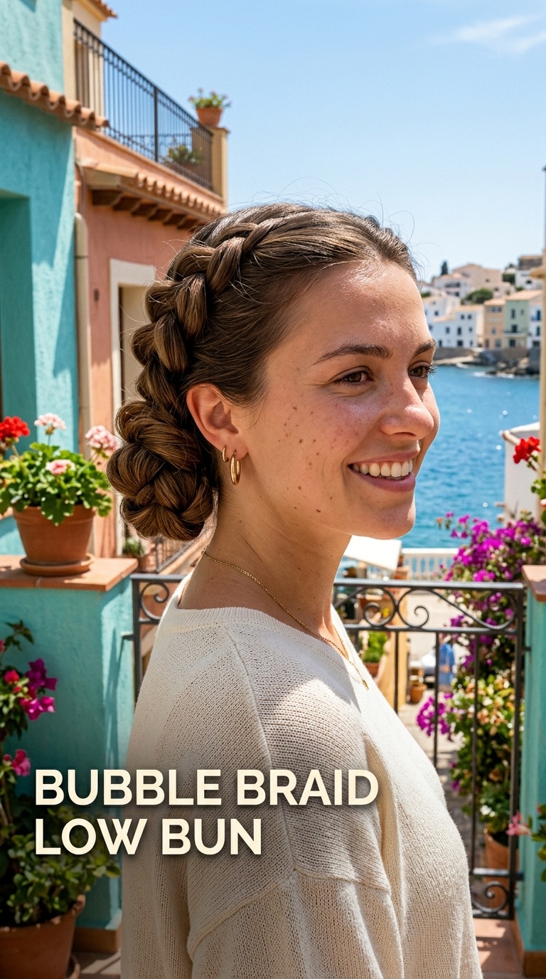 Bubble Braid Low Bun