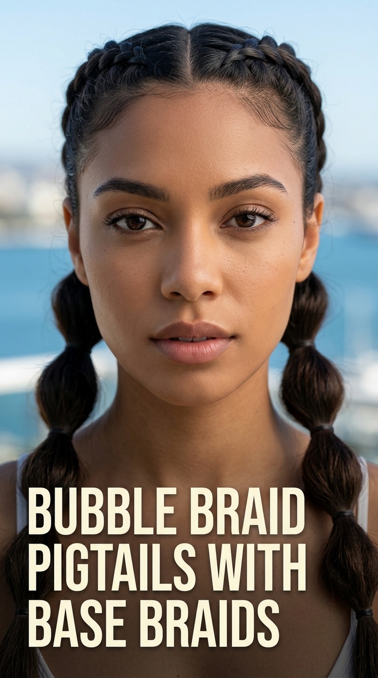 Bubble Braid Pigtails with Base Braids