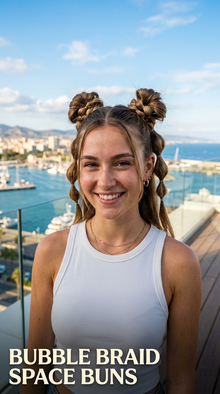 Bubble Braid Space Buns