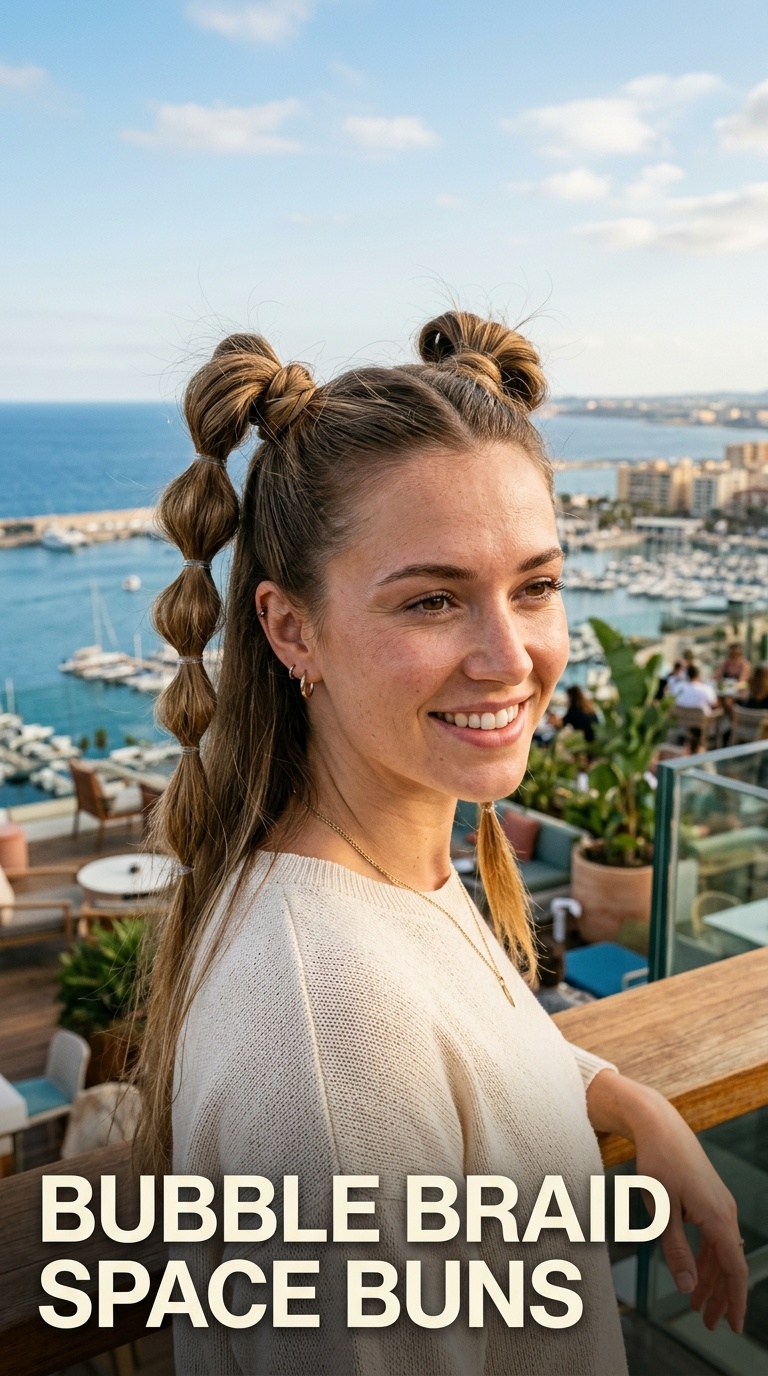 Bubble Braid Space Buns