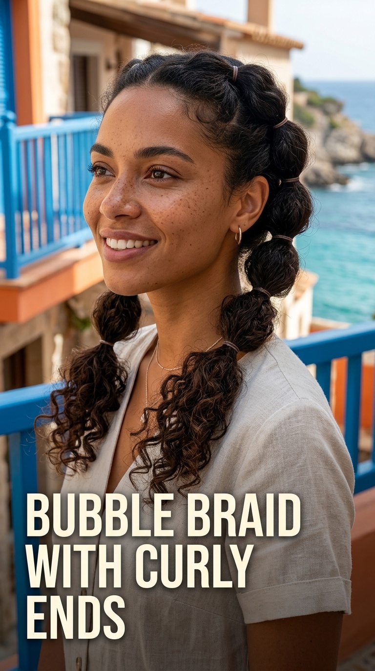 Bubble Braid with Curly Ends