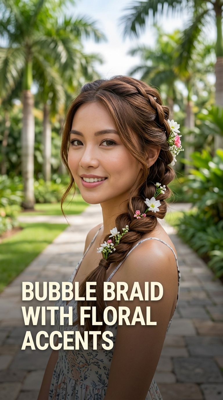 Bubble Braid with Floral Accents